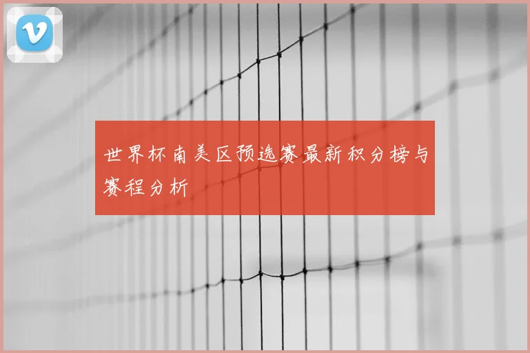 世界杯南美区预选赛最新积分榜与赛程分析